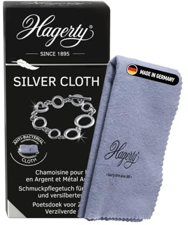 Hagerty Silver Cloth Schmuck Reinigungstuch 36x30cm I imprägniertes Tuch aus Baumwolle & Gold Cloth Goldputztuch 36 x 30 cm I Imprägniertes Gold Reinigung Schmucktuch aus Baumwolle