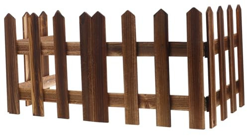 DOITOOL Bordi per Giardino Staccionata in Legno per Alberi di Natale Steccato per Giardino Prato Bordi Paesaggistici Bordi Decorativi Aiuole Recinzione per Piante Marrone