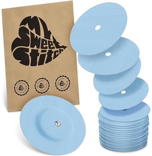 MySweetStitch - 25 x FreeStyle Libre 1 & 2 cerotti sensore, Overpatch rotondo Ø 65mm, con foro di ventilazione, cerotto impermeabile, traspirante, Ice Blue