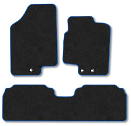 Fits Hyundai iX20 (2010-2019) Carpet Car Mats | Blue Edge Trim Tailored Fit Floor Mats Full Coverage Protection Accessories Easy Clean Anti Slip Made in the UK