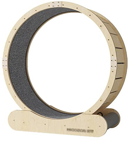 Katzenlaufrad Hochleistungs-Katzenrad-Übungslaufband, leises großes Katzenlaufrad aus Holz für Hauskatzen, Katzenlaufbandspielzeug/Katzenkratzbrett (Größe: M-Innendurchmesser 95 cm (37 3/8)