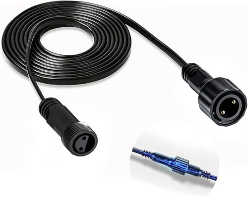 Kawaya 3m Extension Cable 2 Pin Connector, Solar Garden Lights Extension | Solar Fairy Light Waterproof Extension Cord for Solar Festoon Lights Outdoor Garden String Lights,Net Light