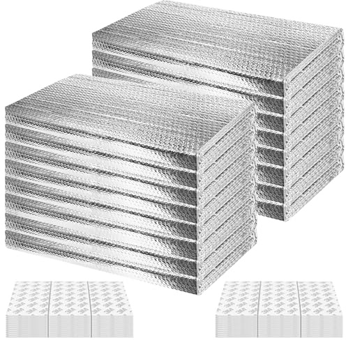 16P Garage Door Insulation Panels Kit 0.24T Double Bubble Reflective Aluminum Foil 6MM Sheet Thermal Pre-Cut Insulation Shield 120 Tapes Winter Cold and Summer Heat for Attic Garage Wall (24 x 48)