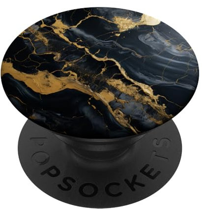 Black-Gold Marble modern elegant luxery design PopSockets Swappable PopGrip
