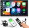 Autoradio 2 Din avec Wired Carplay/Android Auto, écran HD 7 Pouces avec Fonction Bluetooth Mains Libres, Mirror Link, Radio FM/USB/AUX/TF + Caméra de recul et Commandes au Volant