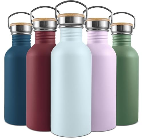 Bambaw Stainless Steel Water Bottle 750ml, Light Blue, Non-Insulated, Leak Proof, Reusable – Ice Blue