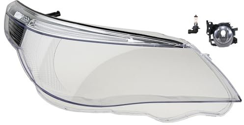 Johns, Scheinwerfer Glas Hauptscheinwerfer passend für BMW 5er E60 E61 03-07 mit RE + Nebelscheinwerfer + Leuchtmittel
