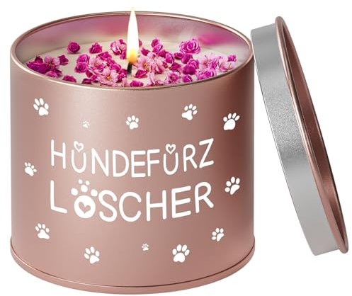 PRSTENLY Geschenke für Hundebesitzer Frauen, 9OZ Duftkerze Mit Spruch - Hundefurz Löscher, Lustige Geschenk für Hunde Liebhaber Frau Freundin zum Geburtstag Weihnachten, Geburtstagsgeschenk für Frauen