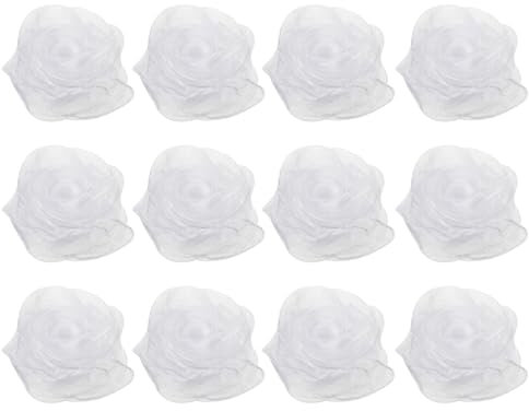 PATIKIL Tanzschals, 12 Stück quadratische Jonglierschals 60 x 60 cm für Spiel, Magie, Musik, Aktivitäten, Tanzen, Ankleiden, Weiß