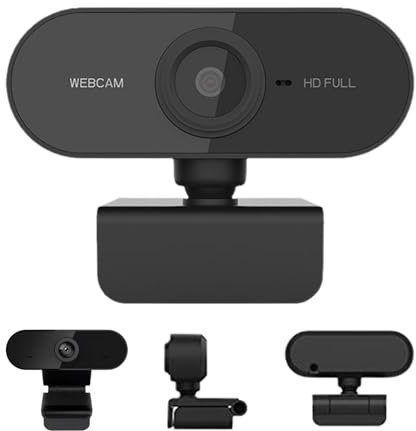 Caméra de Streaming réglable à 360° avec Microphone, HD 720P | Webcam pour PC | Caméra vidéo sans Pilote pour Ordinateur Portable PC Streaming, Protection de la Vie privée