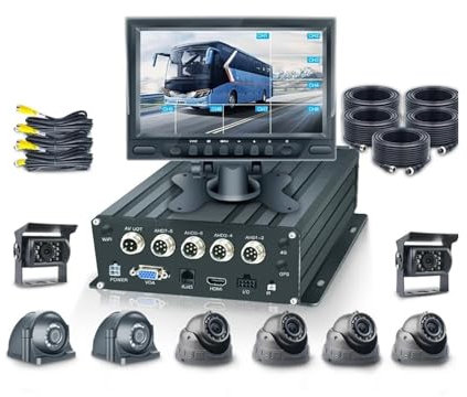 CHJNUUNL Universal 360 Car Camera Kit Universal Car Play Screen Truck Car Bus Lorry Video Recorder,disk+dual Card Storage OEM Accepted 7