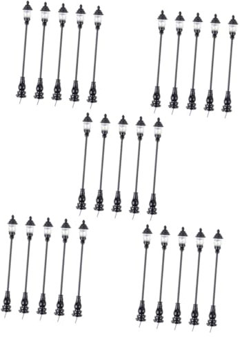 ibasenice 25stücke Miniature Gartenlaterne Modell Straßenlaterne Für Miniaturgärten Puppenhäuser Und Mikrolandschaften Warmweiße -Beleuchtung Maßstab Dekoration Für Garten Und