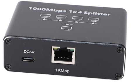 Rj45 Ethernet Splitter Power Cable Gigabit Splitting Tool for Usb, Mbps Powerline Network Adapters (1 to 4)