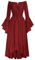 SCARLET DARKNESS Women’s Medieval Long Dress Bell Sleeve Maxi Dress Off The Shoulder Lace-up Smocked Red Dresses for Christmas Party XL