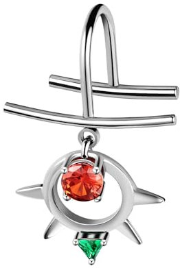 ZS 1 Stück Edelstahl Fake Lippenring, Cyberpunk Non-Piercing Lippenpiercing Eskimo Piercing Lippe Faux Körperpiercing Schmuck Für Frauen Männer (Sonnenblumenanhänger)