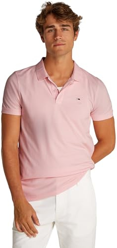 Tommy Jeans TJM Slim Placket Polo EXT S/S Polo Men's, Pink (Precious Pink), XS