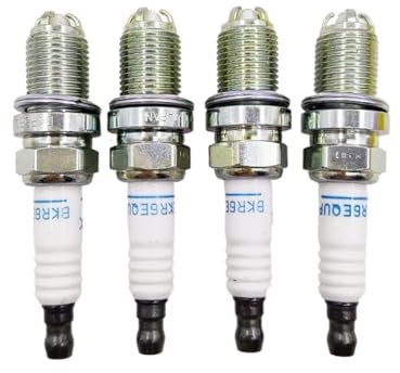 KFJFDHES BKR6EQUP 3199 Platin-Zündkerze, kompatibel mit BMW E34 E36 E38 E39 E46 E52 E65 E66 E67 M54 M62 Z3 320 528 4 Stück Zündkerze Solides Terminal