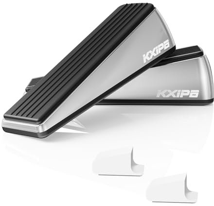 Rubber Door Stopper Wedge Non-Slip Soft TPR High-Elastic Door Stops for Bottom of Heavy Duty Door Matt Chrome