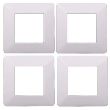 Placca compatibile ViMAR plana, Placche In Plastica set 4 pezzi 2 posti per sostituzione placche esistenti - si adattano perfettamente a supporto originale