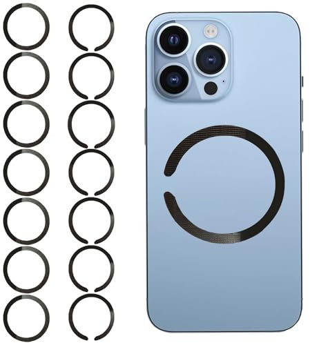 14 Stück Magsafe Magnet Ring Aufkleber Kompatibel mit Magsafe,Magnet mit Aufkleber,Magnetisches Klebering Kompatibel mit Magsafe für Ladegerät Universelles,Aufkleber Handy Magnetring