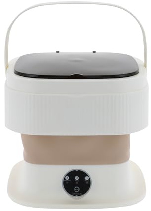 Faltbare Mini Waschmaschine 10L Tragbare Waschmaschine, 2 in 1 Kapazität Tragbare Waschmaschine und Wäscheschleuder, Mobile Kleine Waschmaschine für Wohnungen, RV, Hotel (Khaki)