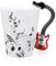 WIYETY Tasse à café Tasse à café en porcelaine Tasse musicale : tasses à café avec poignée pour note de guitare électrique Tasse à café en céramique Cadeau musicien Tasse à café pour boissons chaudes