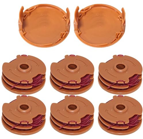 WA0007/50022833 WA0007.M1 Lot de 6 bobines de fil de rechange pour débroussailleuse Worx WG183 WG183.9 WG173 WG119 WG186 WG186.9 WG100 0 40 V. Tondeuse à fil sans fil