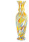 Vase Millefiori en verre de Murano jaune fait main 21 cm de haut fabriqué en Italie