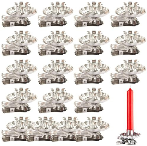 Dinntty 20 Stück Weihnachtsbaum-kerzenhalter-Clip, Metall-Kerzen-Clip Auf Kerzenhaltern, Fenster-kerzenhalter-Klemmen, Traditionelle Kerzenhalter-Clips