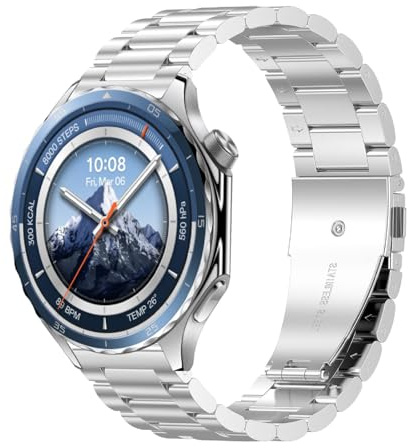 GIOPUEY Correas Compatible con OnePlus Watch 3, Acero Inoxidable La Correa [Resistente al Desgaste] Pulsera - Silver
