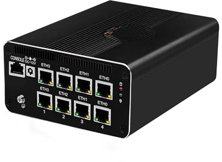 MNBOXCONET Firewall Appliance Core i7-1185G7, Micro 8 Port I226V 2.5G LAN Mini PC Hardware Router, Barebone, OPNsense, USB C Port, TF Slot