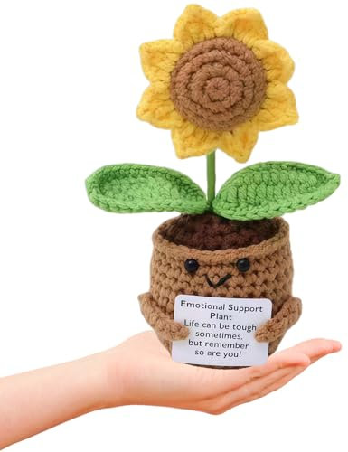 EujRcf Emotional Support Gift, sunflower plug plants, sunflower plant supports, Emotional Support Plant, Plant Gifts, 15.5 cm Height, Perfect for Encouragement and Comfort