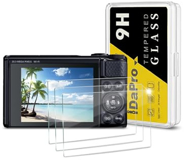 iDaPro Screen Protector for Canon PowerShot SX740 HS/SX730 HS, 9H Glass | 3-Pack + ABS Box. 9H Hardness, Anti-Scratch, Anti-Bubble, HD Clarity, Anti-Fingerprint, Anti-Glare, Easy Install