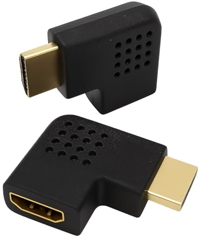 kwinfei Lot d'adaptateurs coudés 8K HDMI 90 et 270 degrés, HDMI 2.1 en forme de L pour clé TV, PS5, projecteur, moniteur, écran mural, 48 Gbit/s, 4K 120 Hz, Dolby Vision HDR ARC