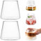 Hperu Café en Verre Triangulaire, 2pcs 10oz en Verre Japonais, Verres à vin sans Tige résistants à la Chaleur avec Conception de Mont Fuji pour Le Whisky jus de café, Clair