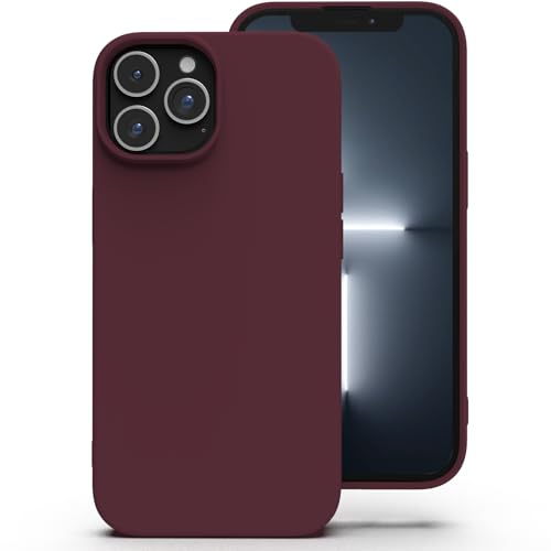 Zuvirelx Silicone Coque pour iPhone 13 Pro Max, Anti-Poussière, Mince, Adapté à la Poche Coque pour Téléphone Apple iPhone 13 Pro Max - Bourgogne