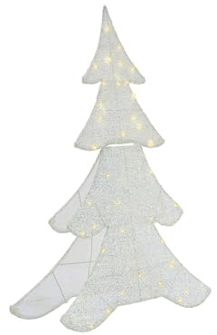 Beliani Christmas Outdoor LED Decoration Christmas Tree 95 cm Xmas Garden Ornament Lightup White Edasjon