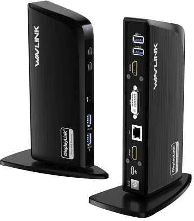 WAVLINK DisplayLink Docking Station with Triple Display(4K+2 * 2K HDMI) | 13-In-1 USB C Laptop Dock,5Gbps USB-C/A,Audio/Mic,Ethernet,Compatible with Windows/Mac OS/MacBook Neo,No Laptop Charging