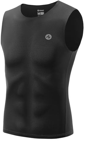 Nepest Base Layer Herren Ärmellos Ultralight, Atmungsaktiv | Herren Mesh Unterhemd Baselayer, Elastischer Stoff, Eng Anliegend, Komfortabel, Fahrrad Weste, Rennrad Unterhemd, Sommer
