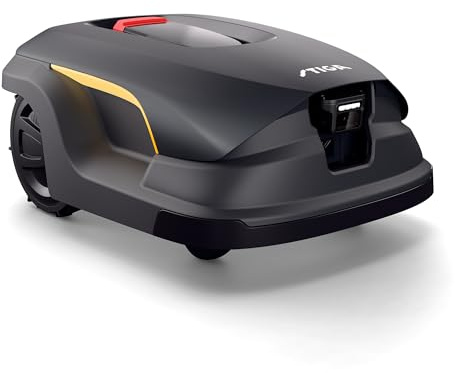 STIGA Un tosaerba robotizzato da 50 V - Telecamera integrata con intelligenza artificiale - Senza cavi e antenne, controllata da app, cura del prato professionale con pacciamatura quotidiana, strisce