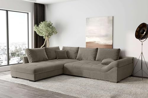 99rooms Terra Ecksofa Polsterecke Eckcouch Cordstoff POSO Cappuccino Ottomane Links