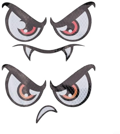 2 oder 3 Stück Reflektierende Aufkleber Augen für Rasenmäher Roboter, Wetterfeste für DEKO Patches in Cartoon Optik, 14,8x9,3 cm und 16,4x6 cm, Sichtbarkeit im Dunkeln für Garten und H(2PCS)