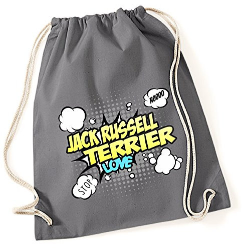 siviwonder Turnbeutel - JACK RUSSELL TERRIER Jackie Jacky Rusell Hund Hunde - COMIC Cartoon Baumwoll Tasche Fun