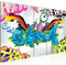 Runa Art Wandbild XXL Graffiti Loft Wohnzimmer 200 x 80 cm Bunt 5 Teilig - Made in Germany - 401655a