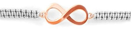 Unendlichkeit handmade rosegold geknüpftes Freundschaftsarmband grau