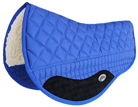 Pferd Sattel Pad Western 26 x 22 Endurance Fleece Baumwolle gesteppt 39165–168, blau/schwarz, 28 x 16