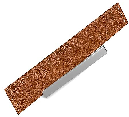 IRKA 1004-003 Rasenkante schmal – 100 x 0,1 cm – Cortenstahl Beeteinfassung mit zweifach Verschraubung – Höhe 24 cm
