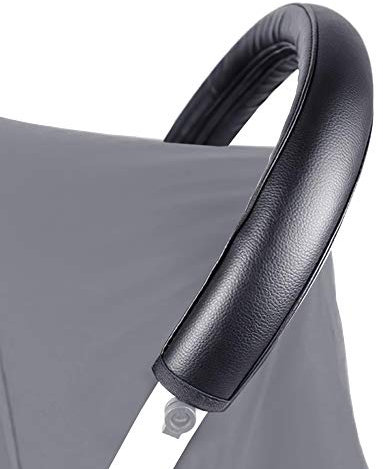 Favengo Kinderwagen Armlehne PU Kinderwagen Griff Abdeckung, Leder Kinderwagen Griff mit Reißverschluss Schwarz
