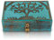 Caja de madera decorativa hecha a mano para regalo de cumpleaños, diseño de árbol de la vida, con cerradura y llave, caja de recuerdo, cofre del tesoro, caja de almacenamiento, 20,32 x 12,7 cm