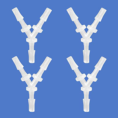 Quickun - Raccordo per tubo flessibile a 3 vie a forma di Y a 3 vie, in plastica, per tubi di linea d'aria, confezione da 4